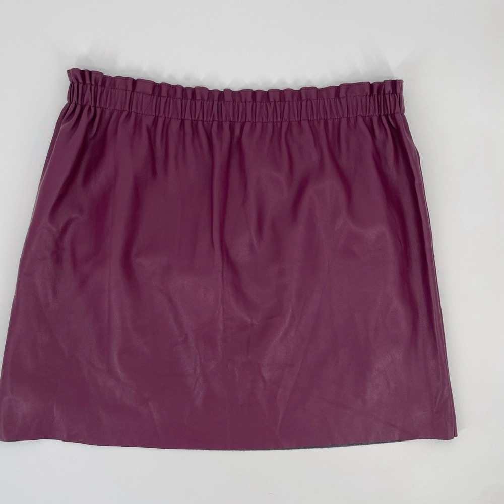Loft Outlet Womens Vegan Leather Elastic Waist Pull-On Mini Skirt Large Petite - Picture 6 of 6